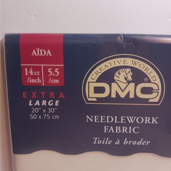 DMC Needlework Fabric 14ct Aida Extra Large 20x30 inch DMC Ecru NEW - Picture 2 of 4